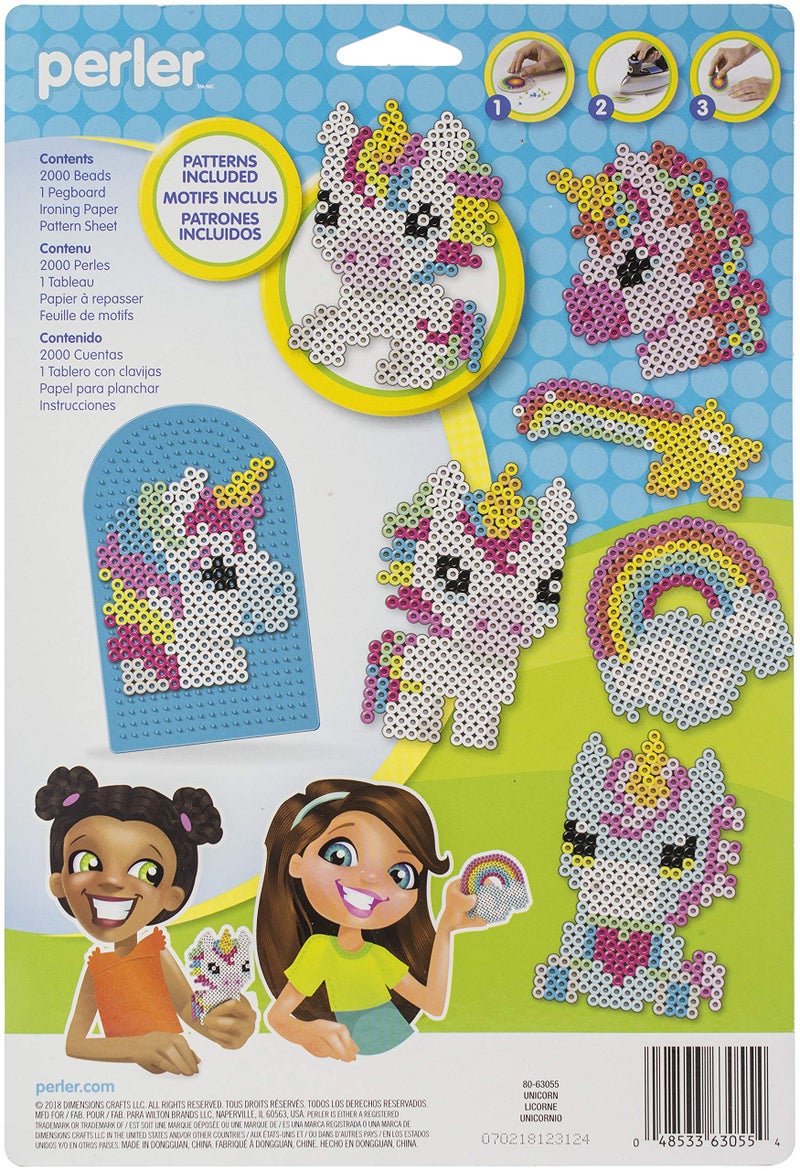 Perler Beads Rainbow Unicorn Fuse Bead Kit, 2000pcs, 7 Projects - Image 2